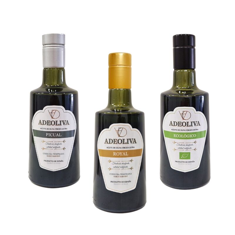 Pack 3 Huile d'Olive Extra Vierge ADEOLIVA - Royal & Première Picual 500ml 1 AOVE Adeoliva Pack 3 500ml