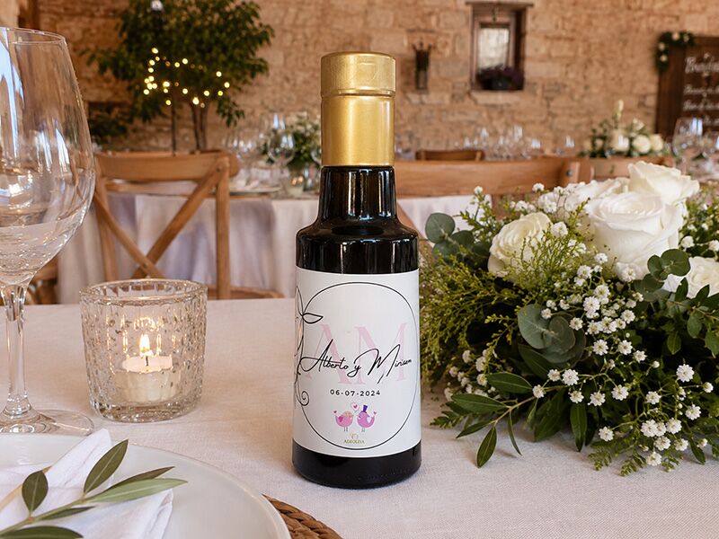 Huile d'Olive Primeur 250ml mariages et communions (Boîte 9Uds) - ADEOLIVA 2 Botellita 250ml aceite de oliva para bodas y comuniones