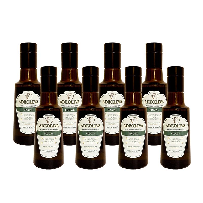 Huile d'Olive Primeur 250ml mariages et communions (Boîte 9Uds) - ADEOLIVA 1 Huile d'olive pour mariages Adeoliva Picual 250 ml lot de 8